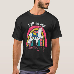 I Am 46 Year Old And Llamazing Alpaca Llama 46th T-Shirt