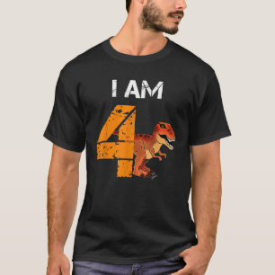 I am 4 years old cute funny tyranno saurus rex bir T-Shirt