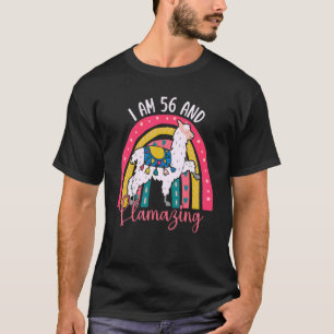I Am 56 Year Old And Llamazing Alpaca Llama 56th T-Shirt