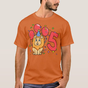I am 5 with lion kids birthday 5 years old T-Shirt