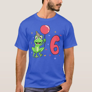 I am 6 with frog kids birthday 6 years old T-Shirt