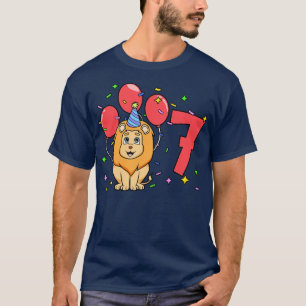I am 7 with lion kids birthday 7 years old T-Shirt