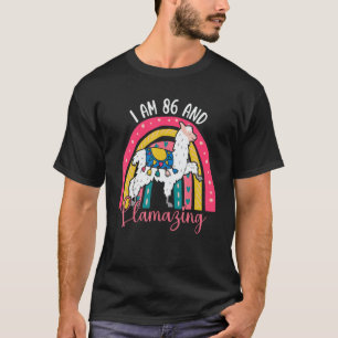 I Am 86 Year Old And Llamazing Alpaca Llama 86th T-Shirt