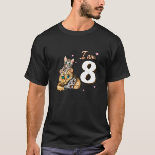 I Am 8 Cats  For 8th Birthday Fan T-Shirt