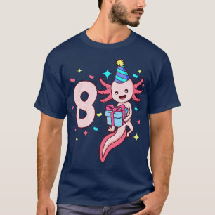 I am 8 with axolotl girl birthday 8 years old T-Shirt