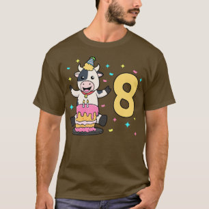 I am 8 with cow kids birthday 8 years old T-Shirt