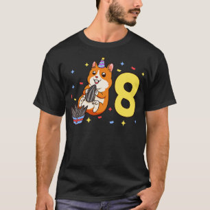 I am 8 with hamster kids birthday 8 years old T-Shirt