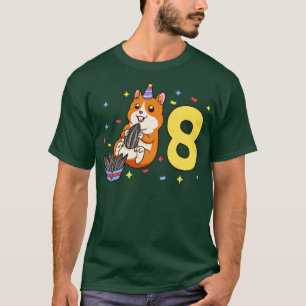 I am 8 with hamster kids birthday 8 years old T-Shirt