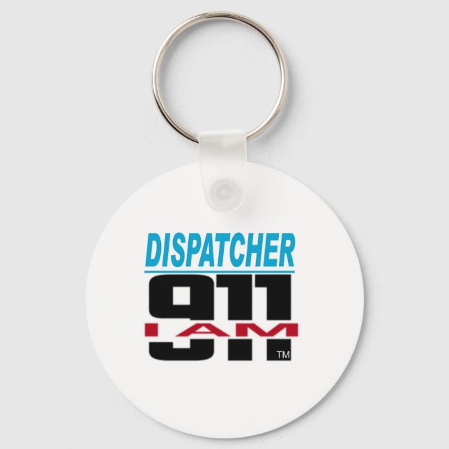 I Am 911 logo stuff for Fire, EMS, Dispatch! Key Ring (Front)
