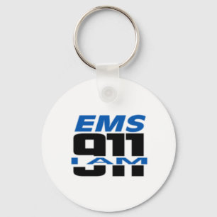 I Am 911 logo stuff for Fire, EMS, Dispatch! Key Ring