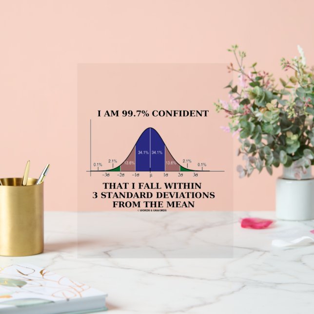 I Am 99.7% Confident Fall Within 3 Standard Dev Acrylic Sign (Wedding)