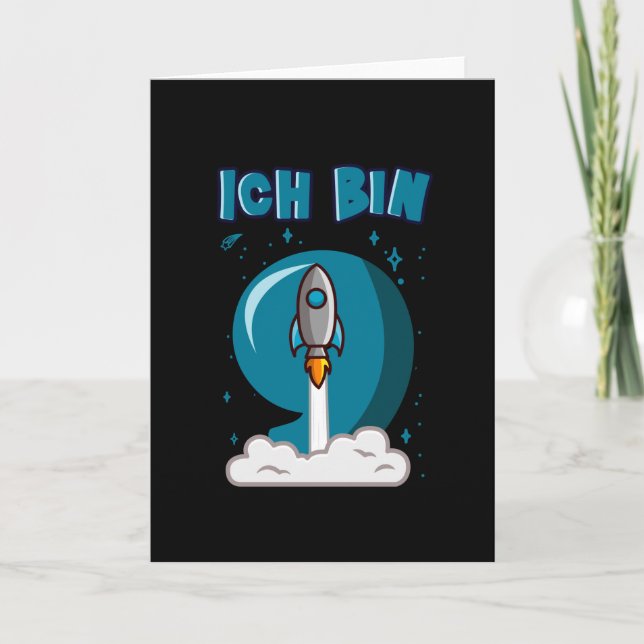 I AM 9 YEAR OLD 9th Birthday Boy Space Birthday Card (Front)