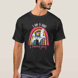 I Am 9 Years Old And Llamazing Alpaca Llama 9th B T-Shirt