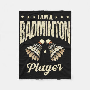 I Am A Badminton Player Racket Shuttle 1  Fleece Blanket