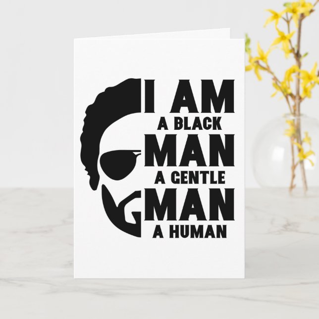 I Am A Black Man Afro Beard Father's Day Card (Yellow Flower)