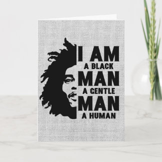 I Am A Black Man Afro Dreads Grey Customisable Card