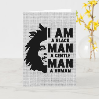 I Am A Black Man Afro Dreads Grey Father's Day Card