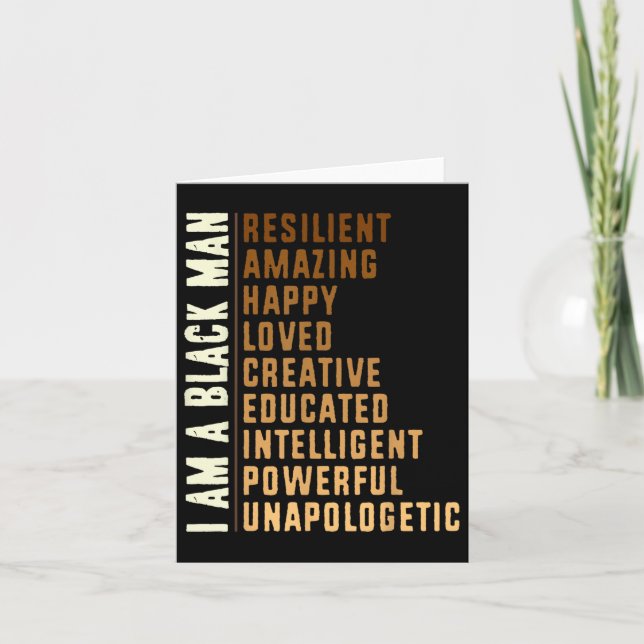 I Am A Black Man - Black History Month Men Snazzy  Card (Front)