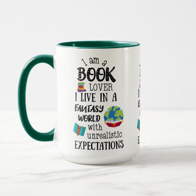 I Am A Book Lover In A Fantasy World Mug (Left)