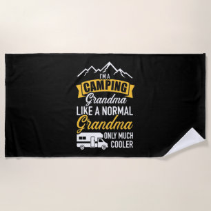 I Am A Camping Grandma Beach Towel