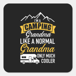I Am A Camping Grandma Square Sticker