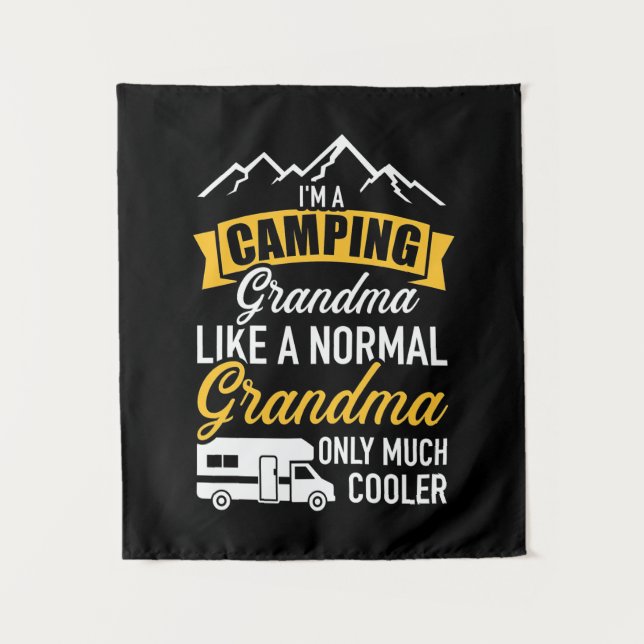 I Am A Camping Grandma Tapestry (Front)