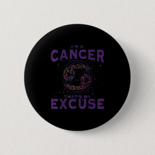 I Am A Cancer Zodiac Sign Graphic Art Crab Horosco 6 Cm Round Badge