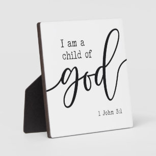 I am a child of God 1 John 3:1 Bible Verse Sign Plaque