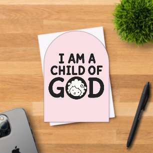 I AM A CHILD OF GOD Christian Baby Shower Gift Acrylic Invitations