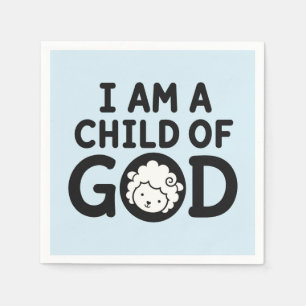 I AM A CHILD OF GOD Christian Baby Shower Gift Napkin