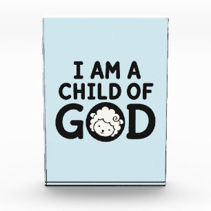 I AM A CHILD OF GOD Christian Baby Shower Gift Photo Block