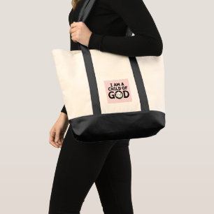 I AM A CHILD OF GOD Christian Baby Shower Gift Tote Bag