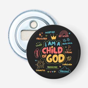 I am a Child of God Christian Retro Jesus Faith De Bottle Opener