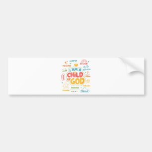 I am a Child of God Christian Retro Jesus Faith De Bumper Sticker