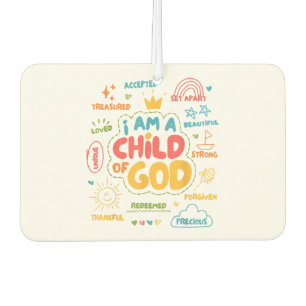I am a Child of God Christian Retro Jesus Faith De Car Air Freshener