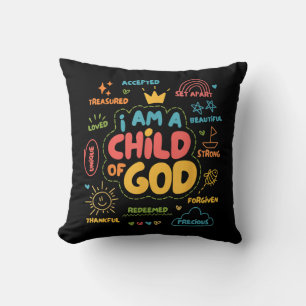 I am a Child of God Christian Retro Jesus Faith De Cushion