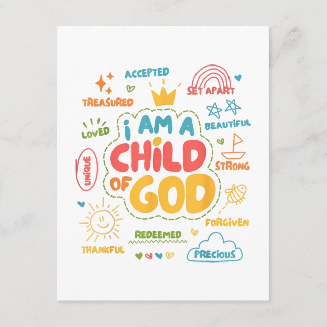 I am a Child of God Christian Retro Jesus Faith De Enclosure Card (Front)
