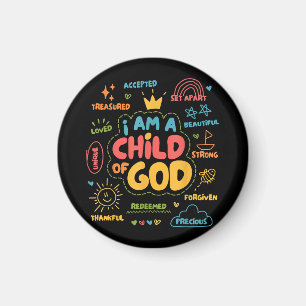 I am a Child of God Christian Retro Jesus Faith De Magnet