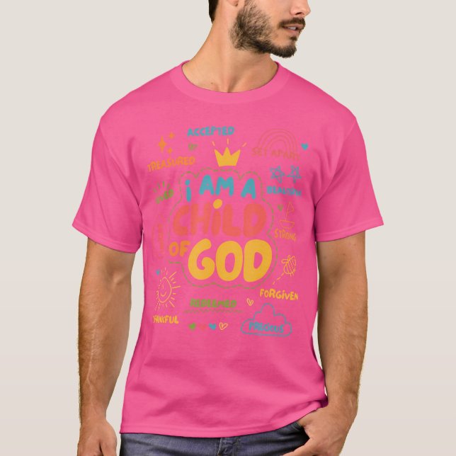 I Am A Child Of God Christian Retro Jesus Faith De T-Shirt (Front)