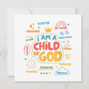 I am a Child of God Christian Retro Jesus Faith De Thank You Card