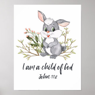 I Am A Child Of God, Kids Bible Verse, Scripture Poster