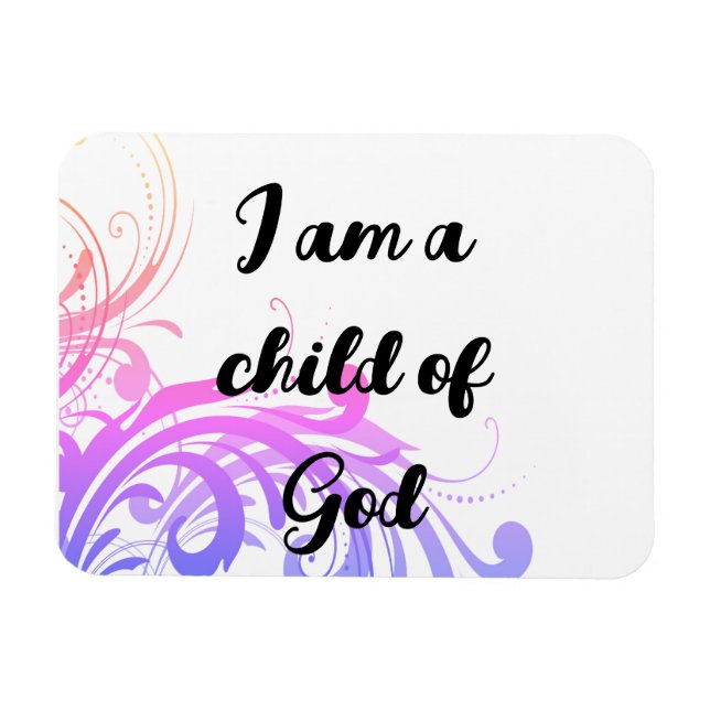 I Am A Child Of God Pastel Flourish Magnet (Horizontal)