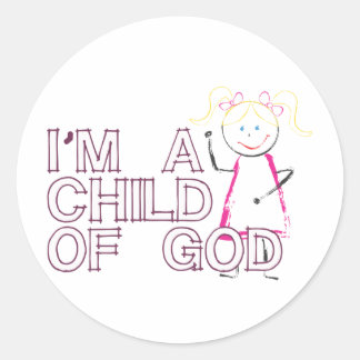 i am a child of god.pdf classic round sticker