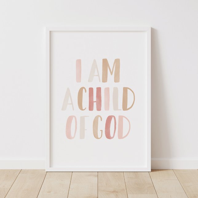 I am a Child of God Pink Neutral Girls Room Decor (Creator Uploaded)