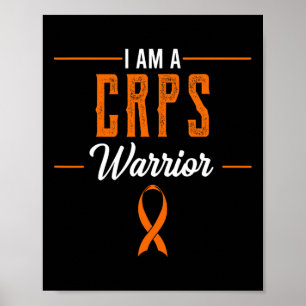 I Am A Crps Warrior Rsd Awareness Orange Ribbon Rn Poster