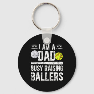 I Am A Dad Busy Raising Llers Softll Volleyll Dad Key Ring