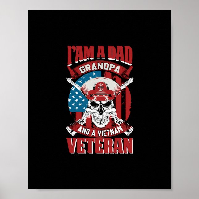 i am a dad grandpa and a vietnam veteran poster (Front)