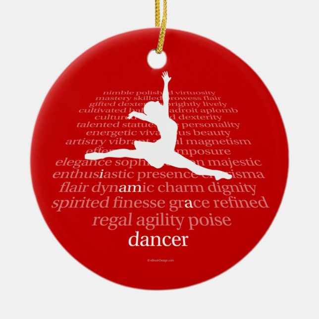 I Am A Dancer Ceramic Tree Decoration (Front)
