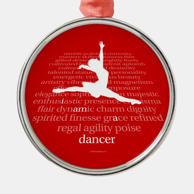 I Am A Dancer Metal Tree Decoration (Front)