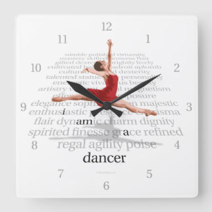I Am A Dancer Square Wall Clock